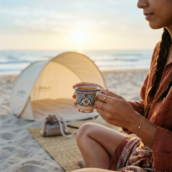 Lifestyle — pause café à la plage